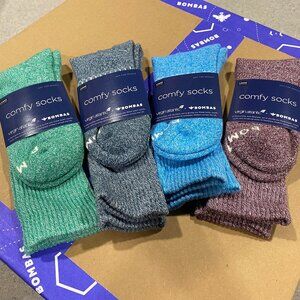 [4 Pairs]  BOMBAS x Virgin Atlantic Calf Socks Emerald/Ocean/Wine/Midnight Pine